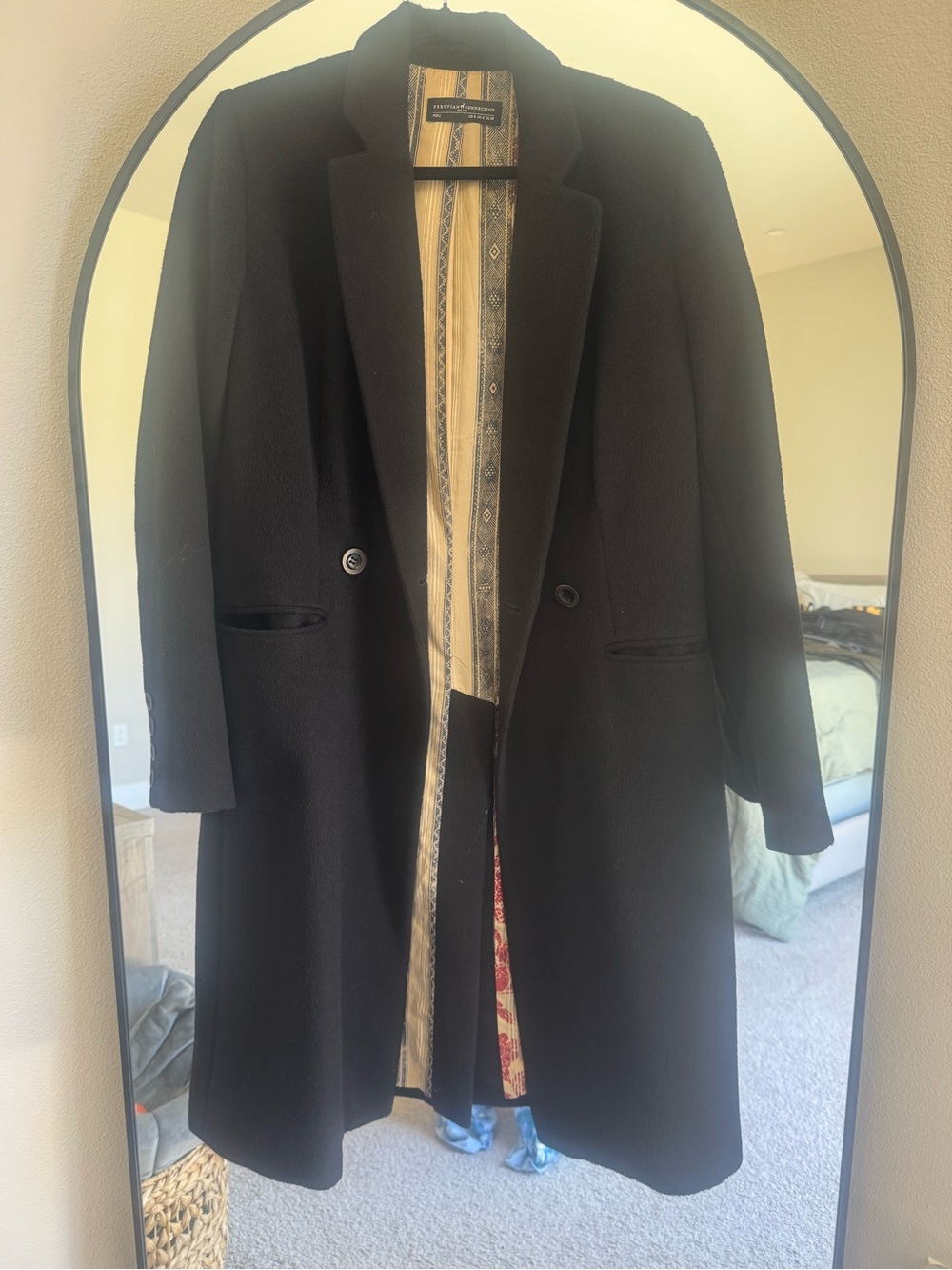 Peruvian Connection - Baby Alpaca/Wool Black Coat - Size 8